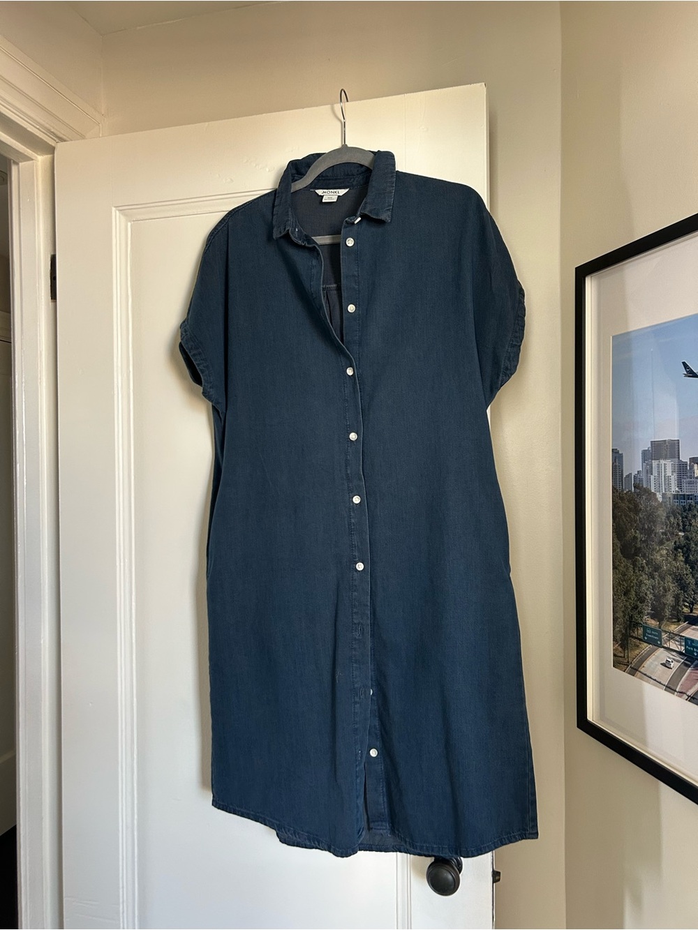 MONKI oversized denim shirt dress